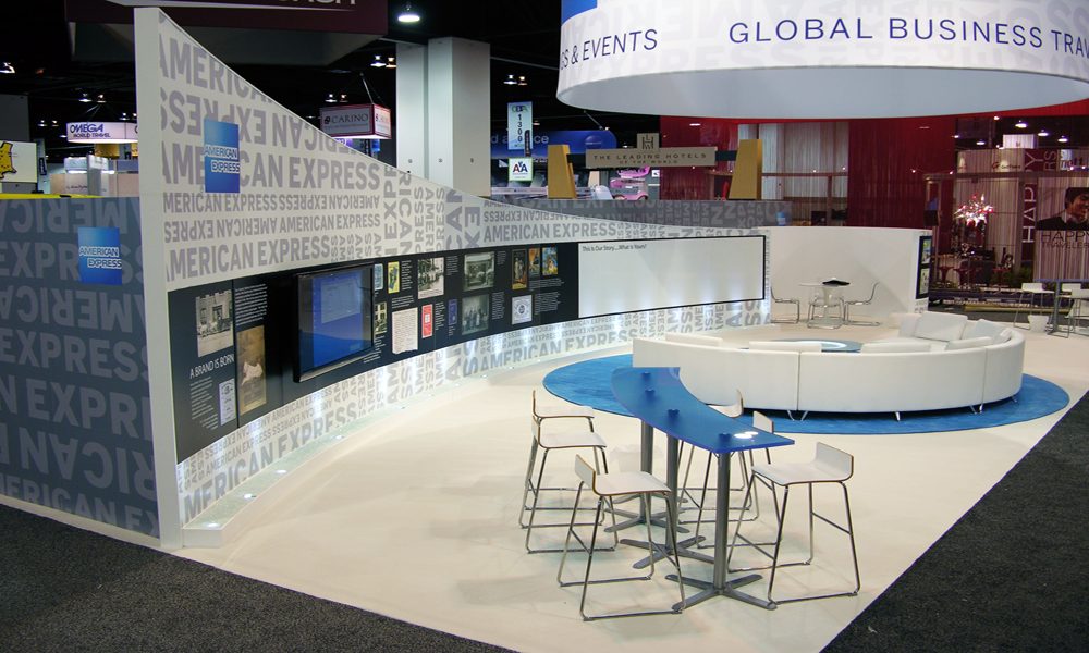Messestand American Express, 20 × 60 ft – realisiert mit Punch, Inc. in San Diego
