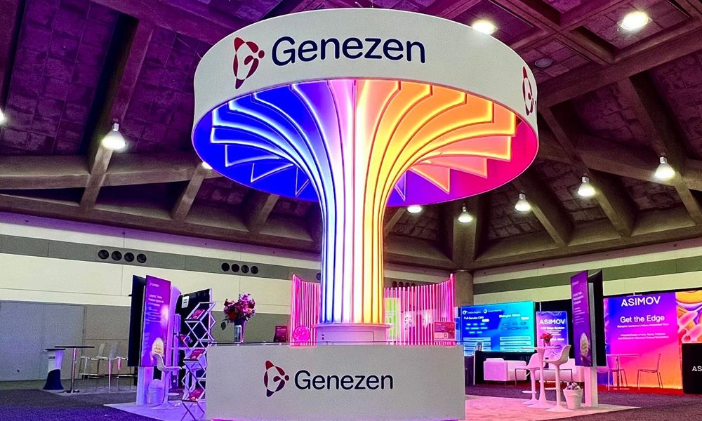 Messestand Genezen, 20 × 20 ft – realisiert mit Punch, Inc. in San Diego
